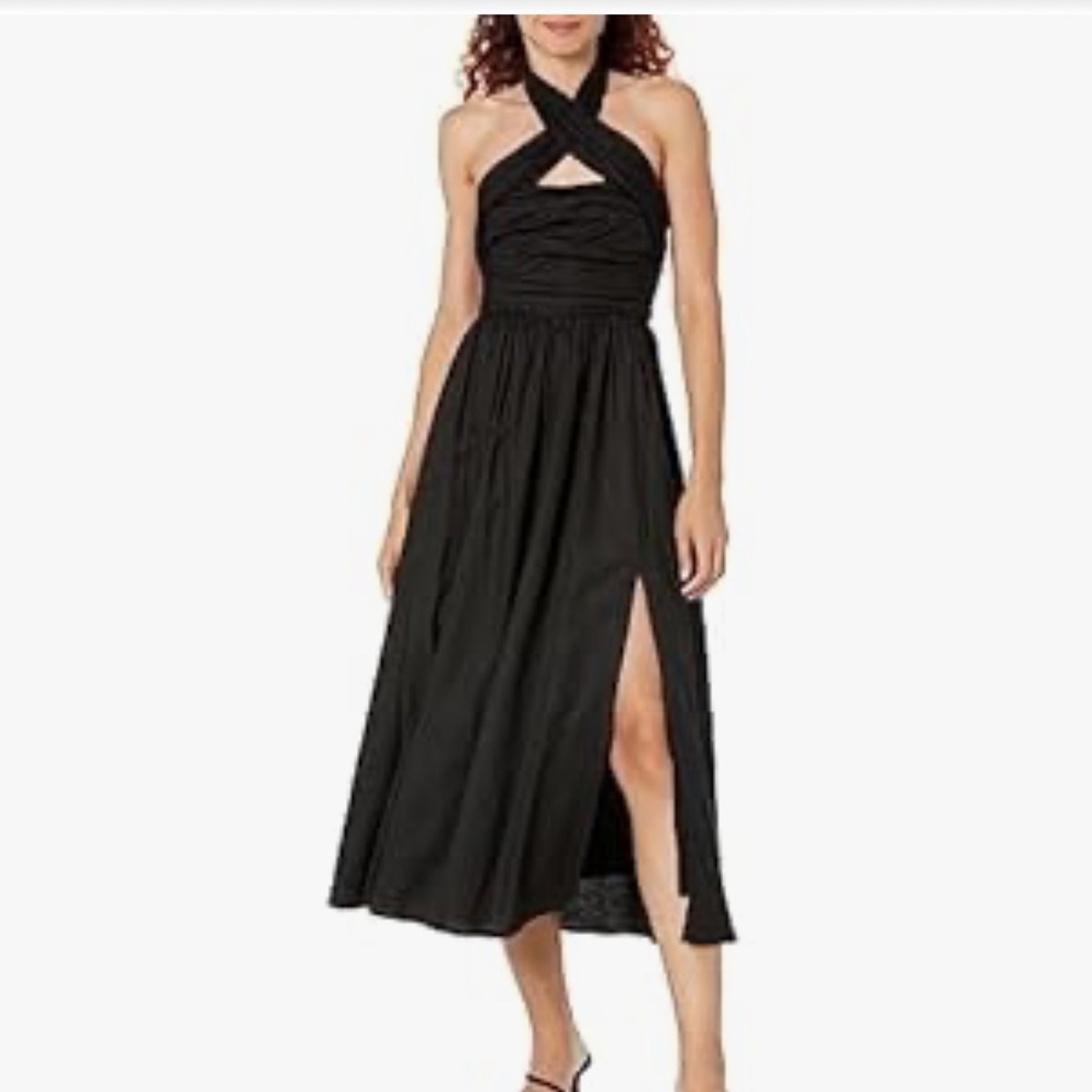 Elegant Black Halter Dress